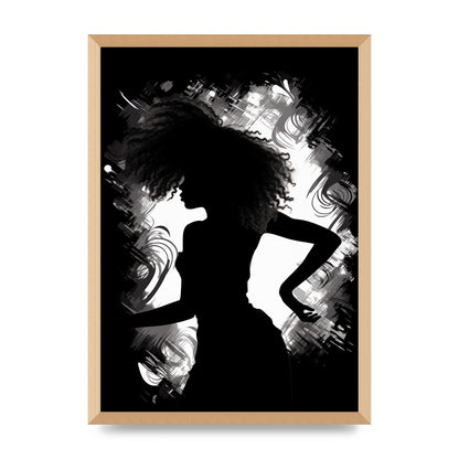 Monochrome Afro-clad Womans Dance