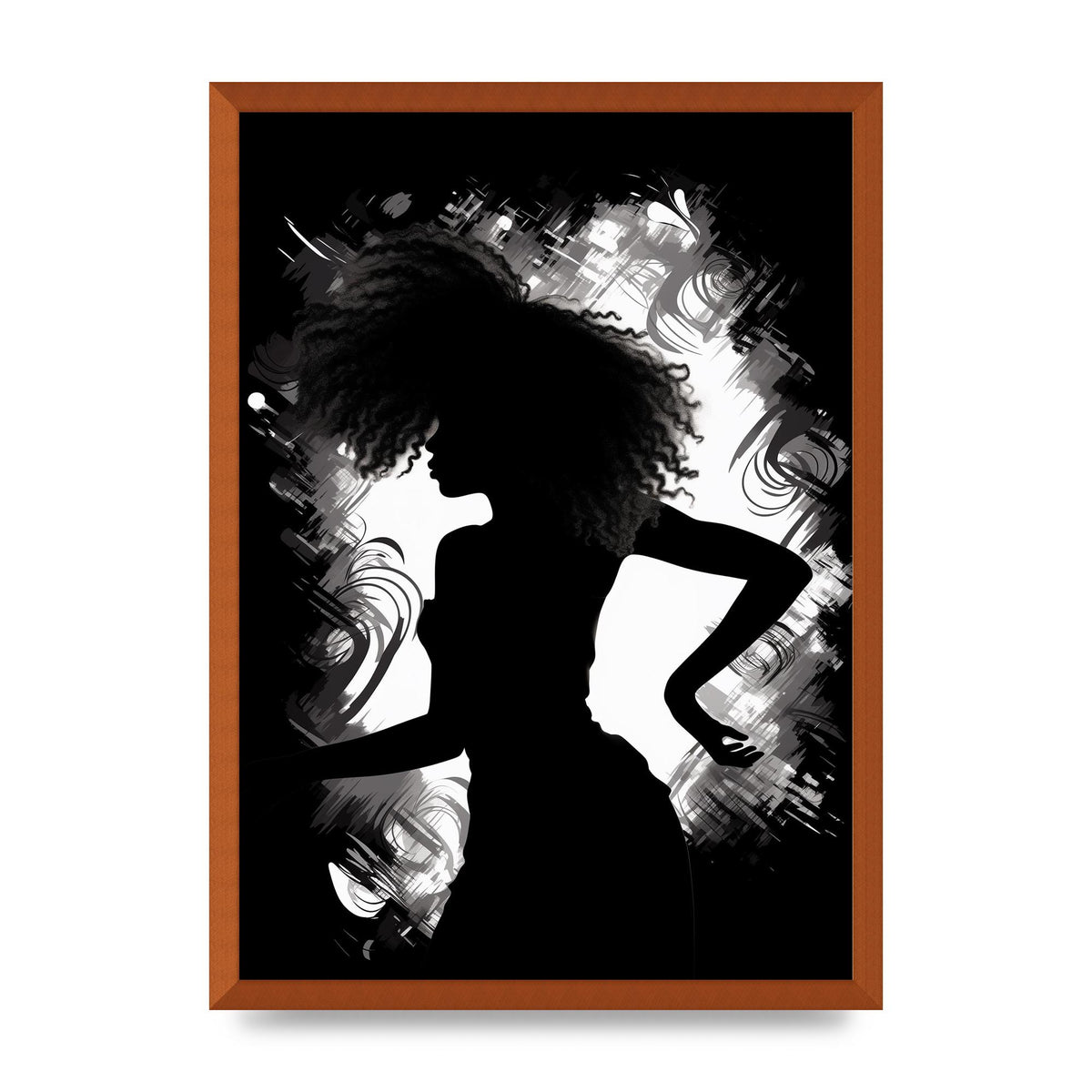 Monochrome Afro-clad Womans Dance