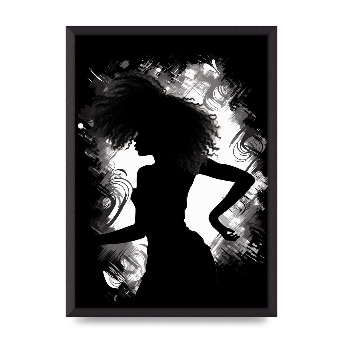 Monochrome Afro-clad Womans Dance