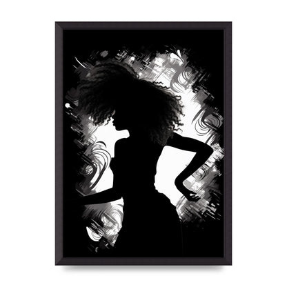 Monochrome Afro-clad Womans Dance