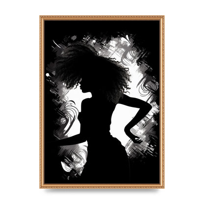 Monochrome Afro-clad Womans Dance