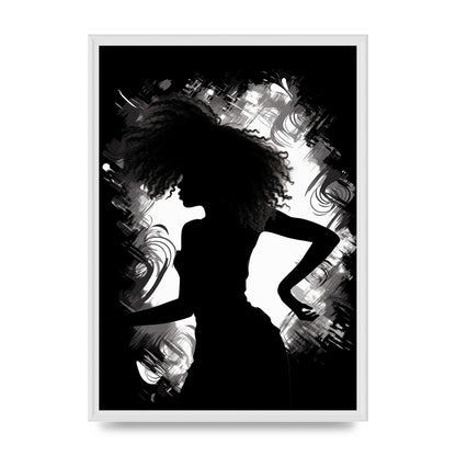 Monochrome Afro-clad Womans Dance