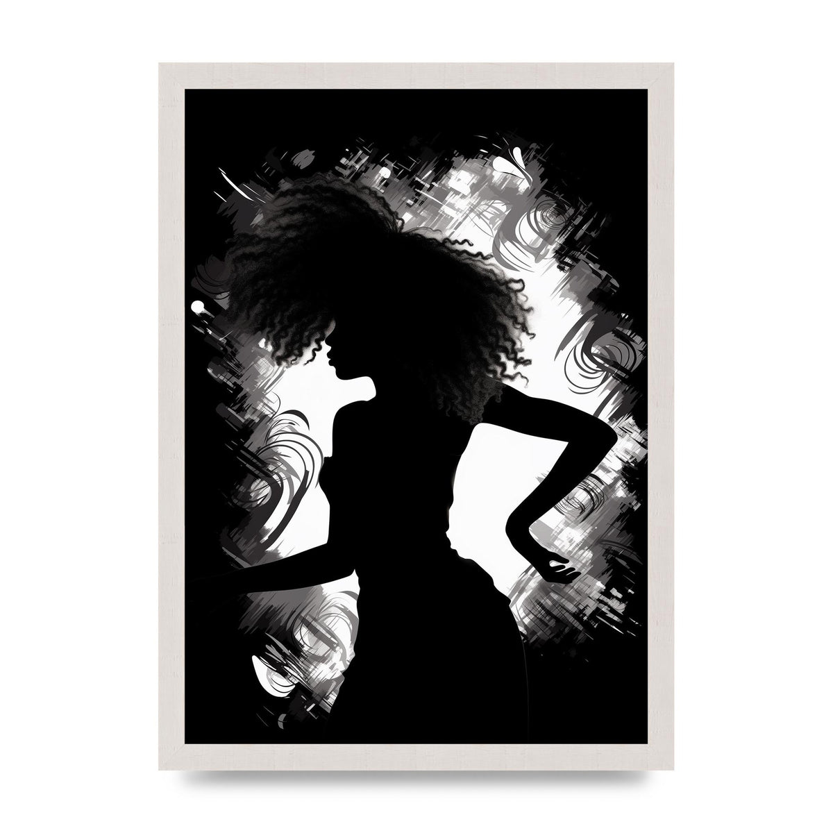 Monochrome Afro-clad Womans Dance