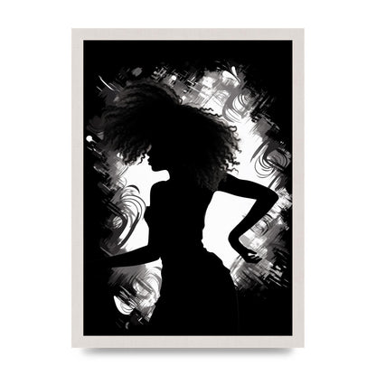 Monochrome Afro-clad Womans Dance