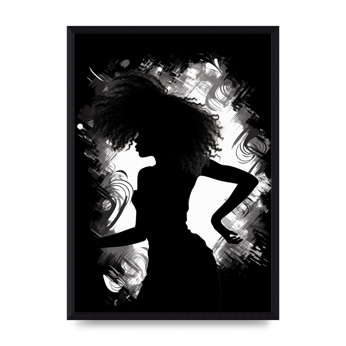 Monochrome Afro-clad Womans Dance