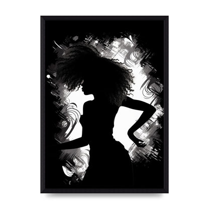 Monochrome Afro-clad Womans Dance