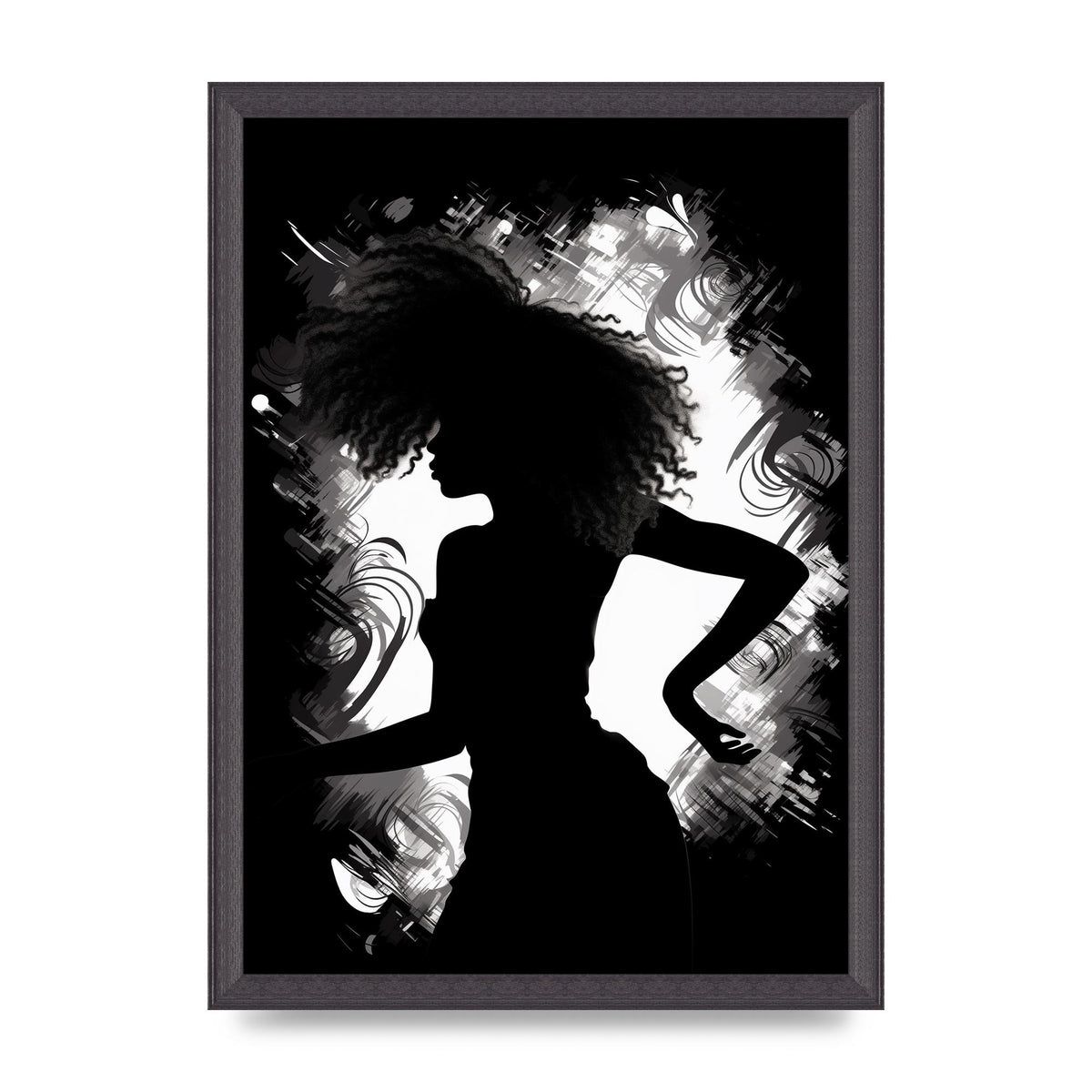 Monochrome Afro-clad Womans Dance