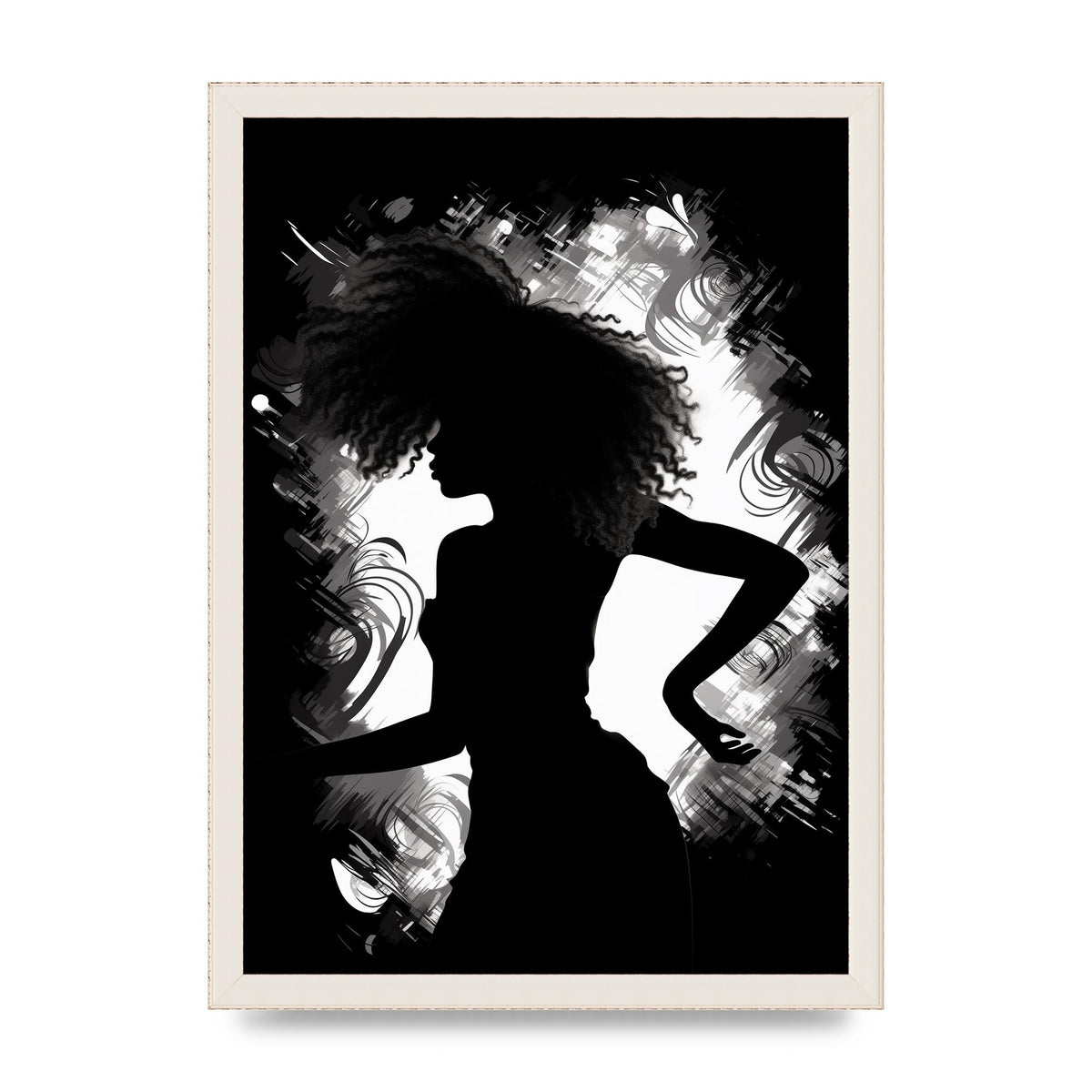 Monochrome Afro-clad Womans Dance
