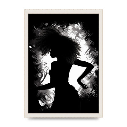 Monochrome Afro-clad Womans Dance