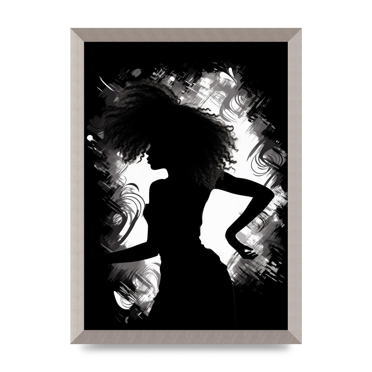 Monochrome Afro-clad Womans Dance
