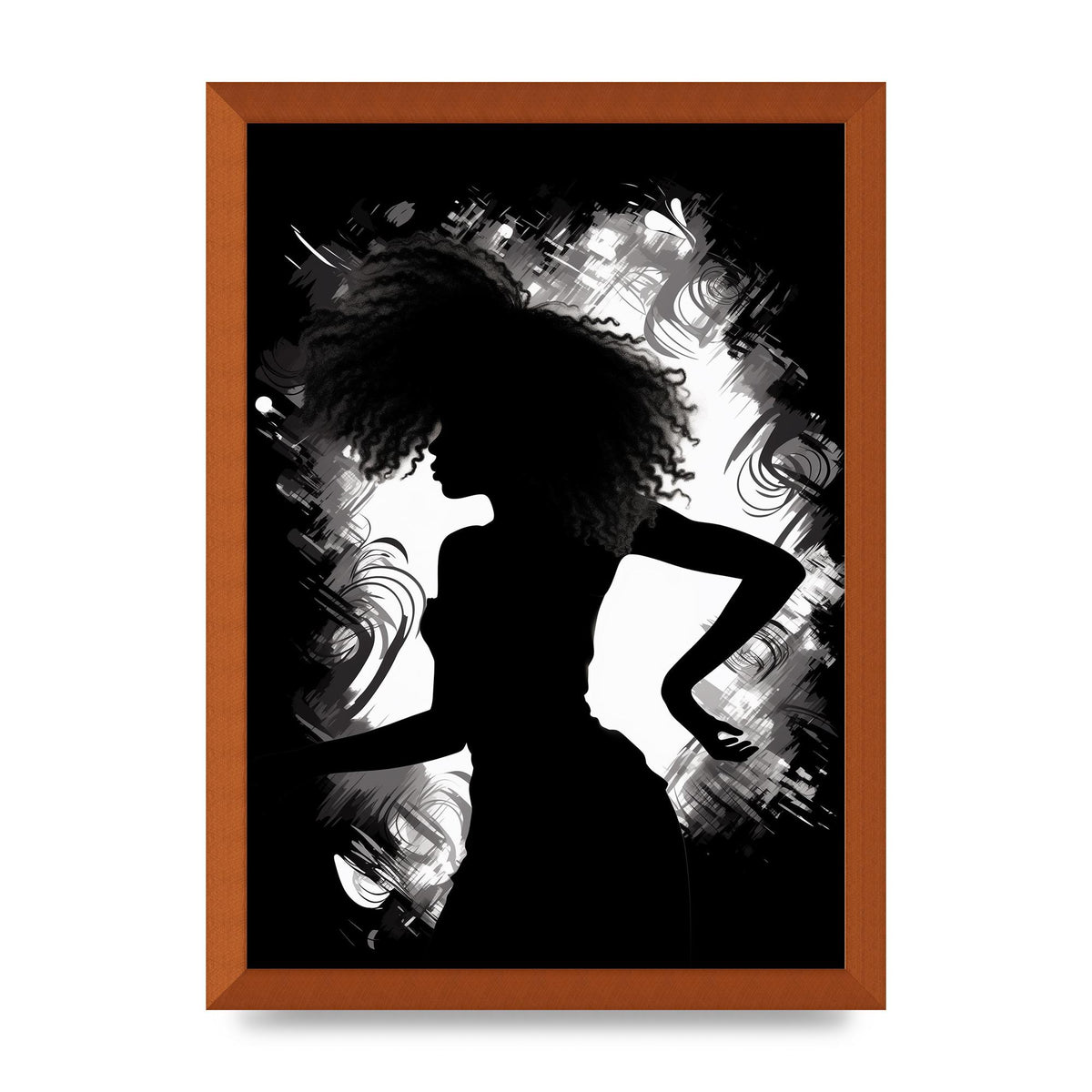 Monochrome Afro-clad Womans Dance