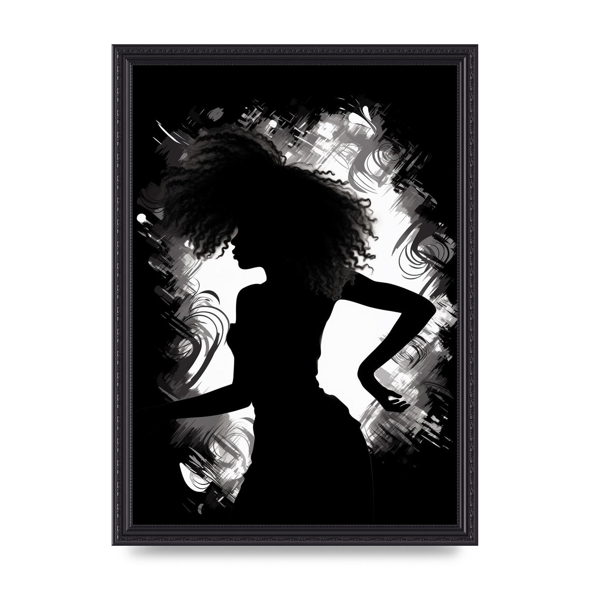 Monochrome Afro-clad Womans Dance