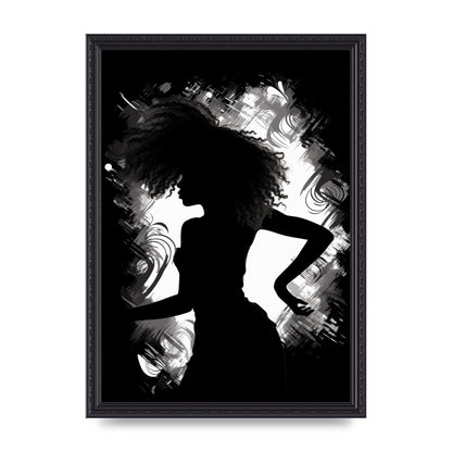 Monochrome Afro-clad Womans Dance