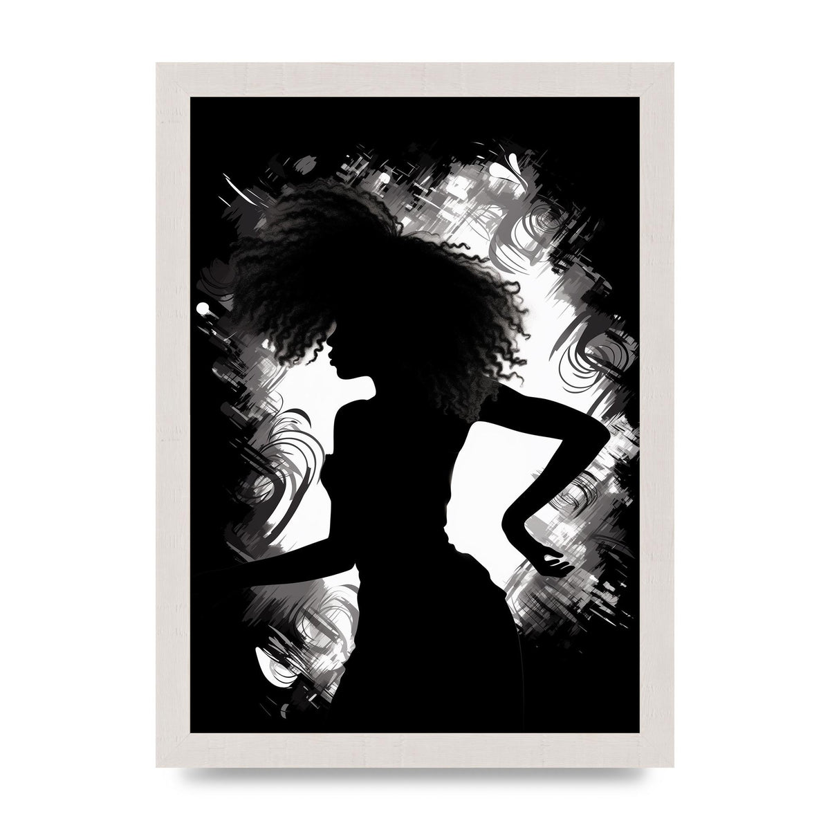 Monochrome Afro-clad Womans Dance