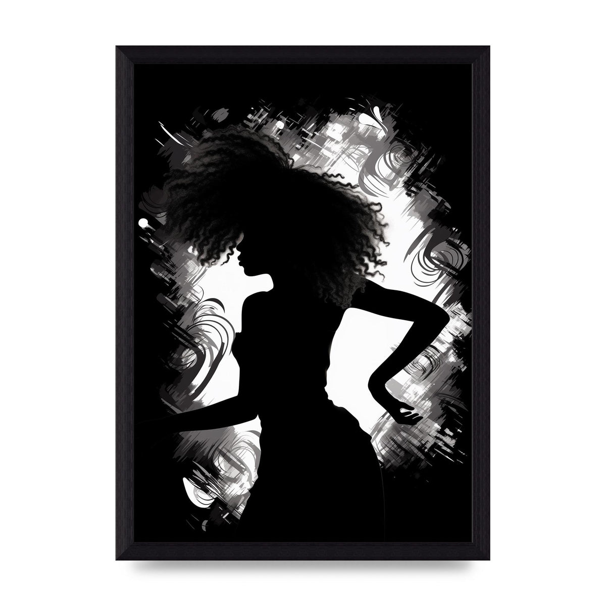 Monochrome Afro-clad Womans Dance