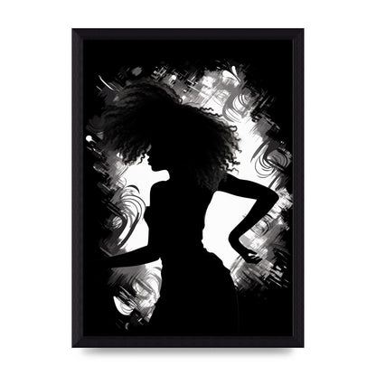 Monochrome Afro-clad Womans Dance