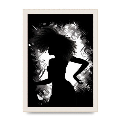Monochrome Afro-clad Womans Dance