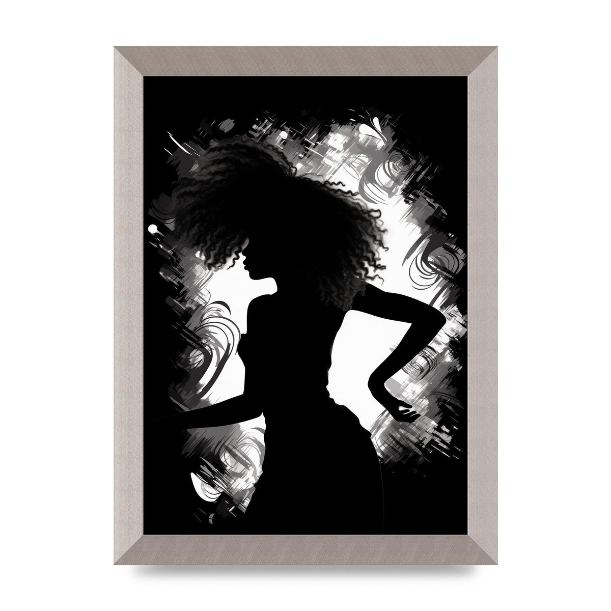 Monochrome Afro-clad Womans Dance