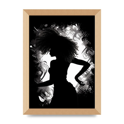 Monochrome Afro-clad Womans Dance