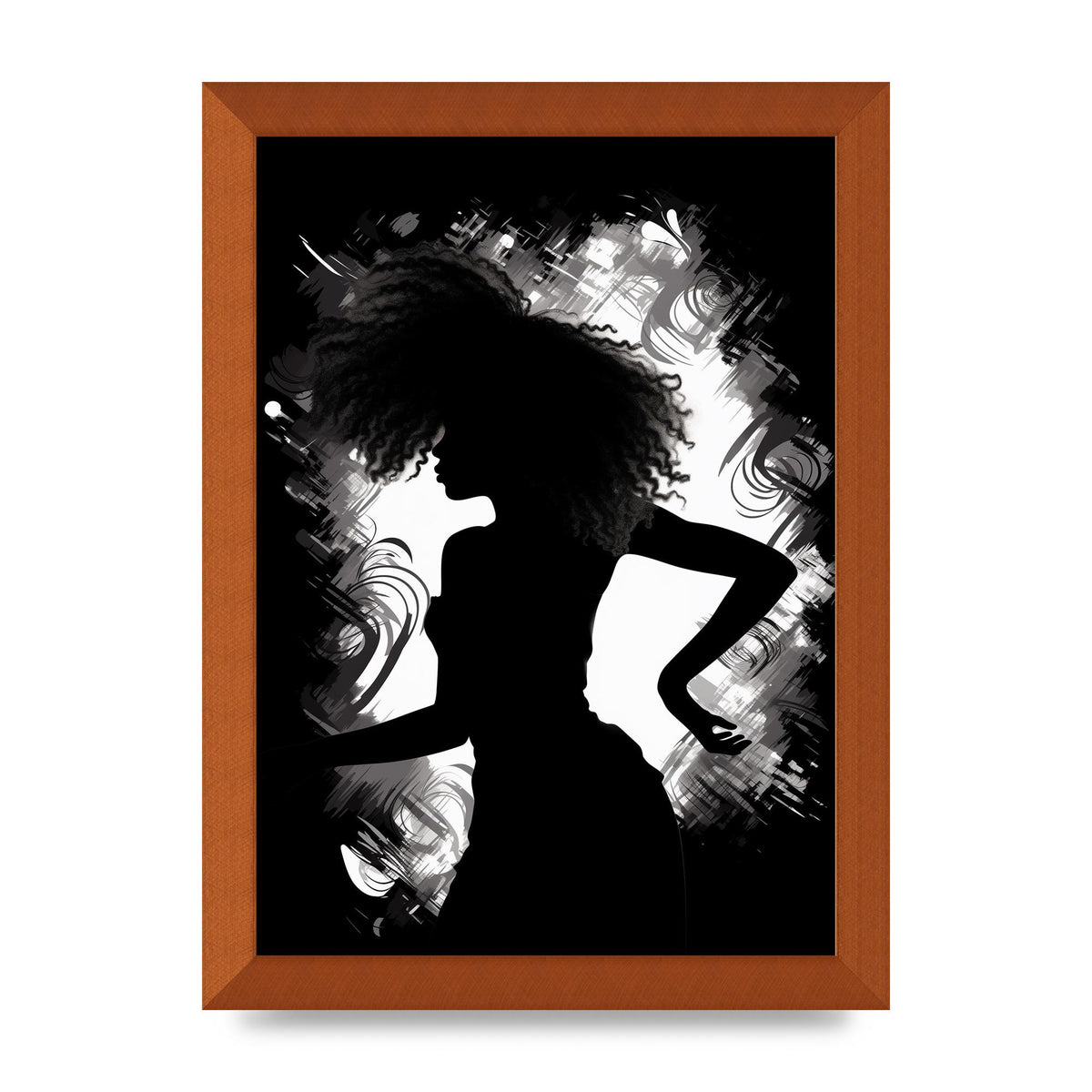 Monochrome Afro-clad Womans Dance