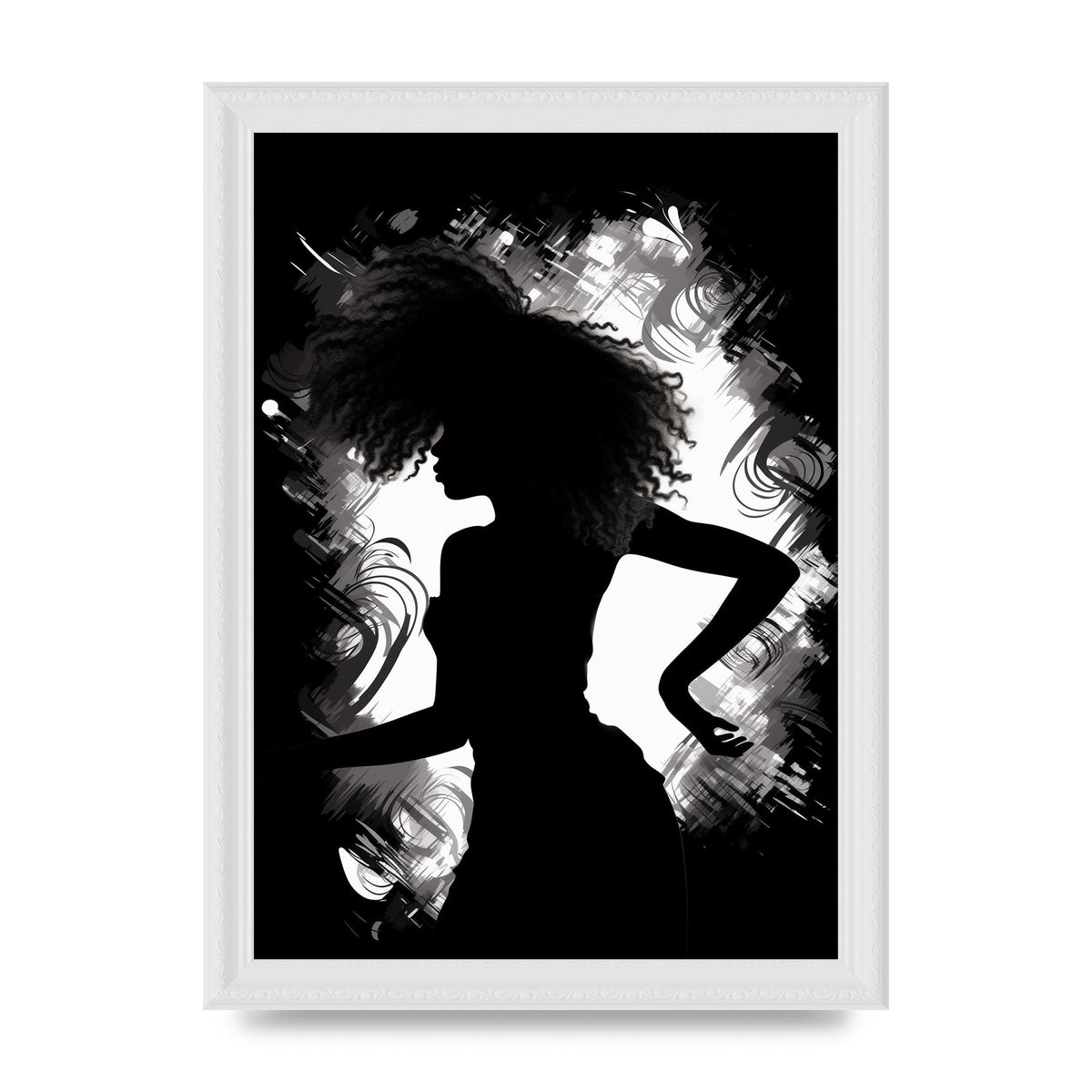 Monochrome Afro-clad Womans Dance