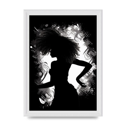 Monochrome Afro-clad Womans Dance