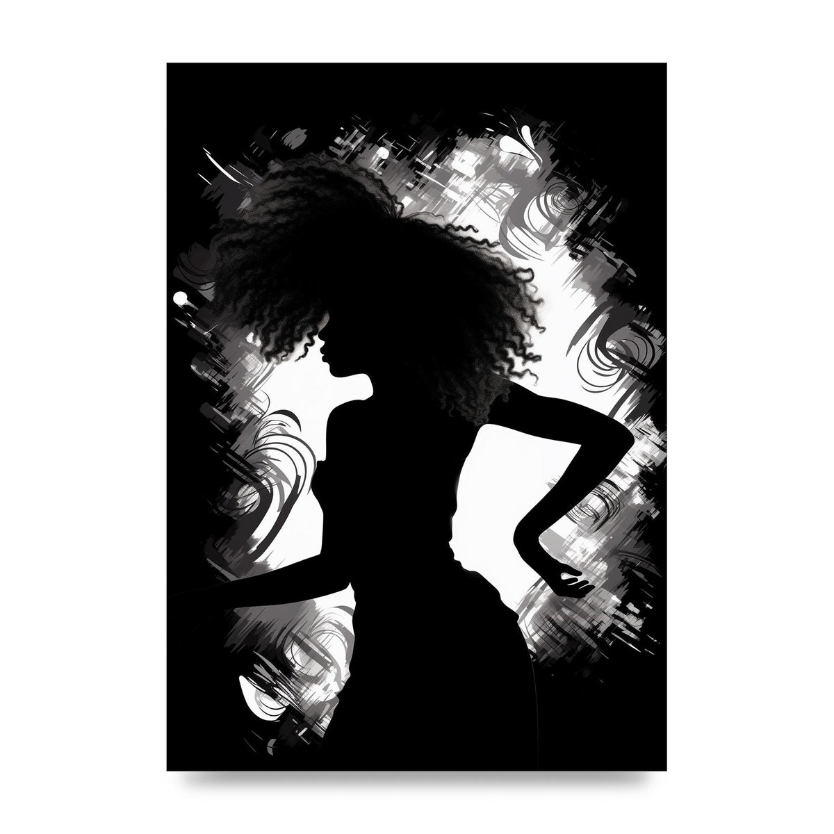 Monochrome Afro-clad Womans Dance