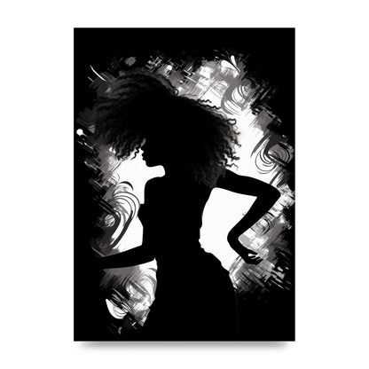 Monochrome Afro-clad Womans Dance