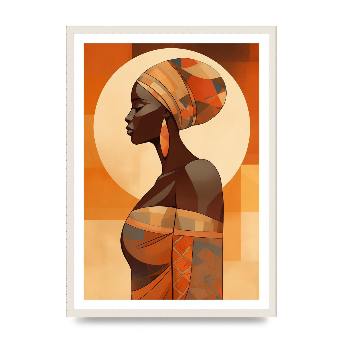 African Womans Form in Earthy Tones