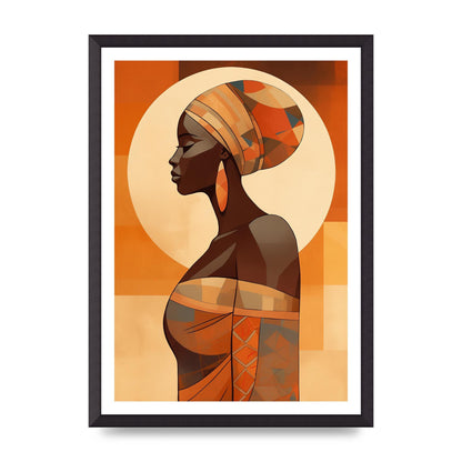 African Womans Form in Earthy Tones
