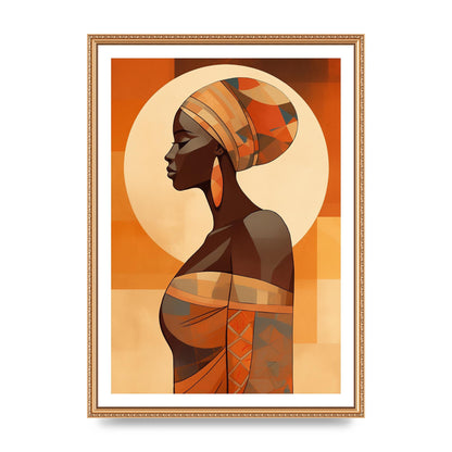 African Womans Form in Earthy Tones