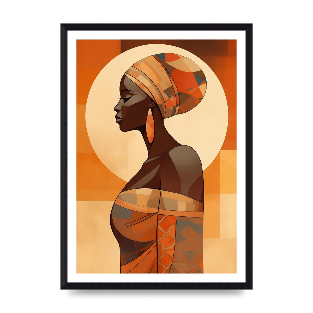 African Womans Form in Earthy Tones
