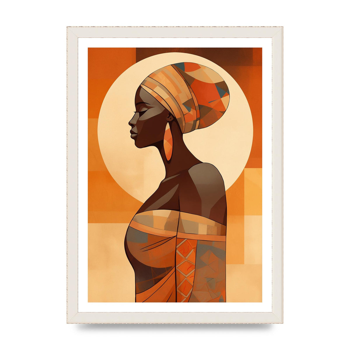 African Womans Form in Earthy Tones