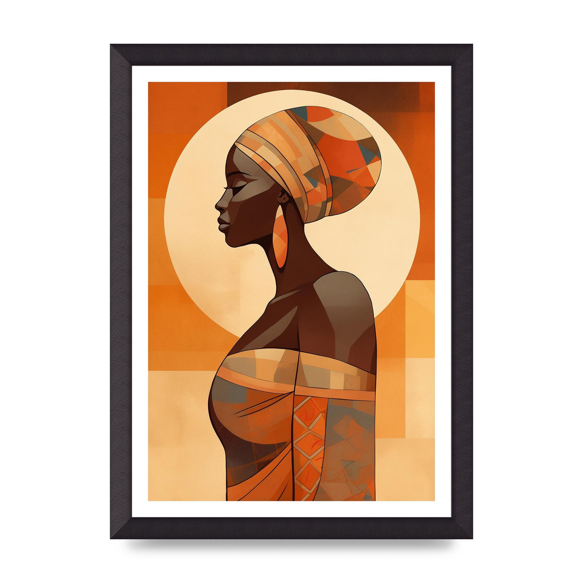 African Womans Form in Earthy Tones
