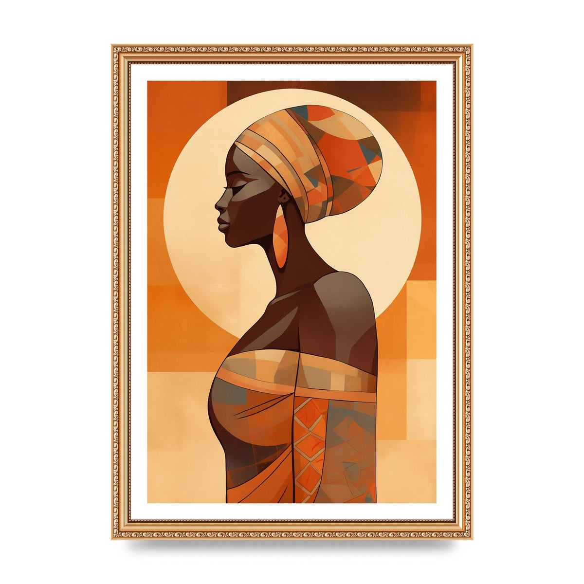 African Womans Form in Earthy Tones