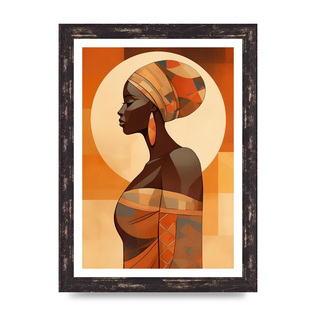 African Womans Form in Earthy Tones