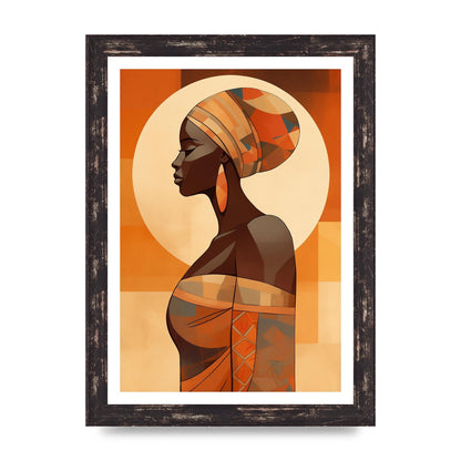 African Womans Form in Earthy Tones
