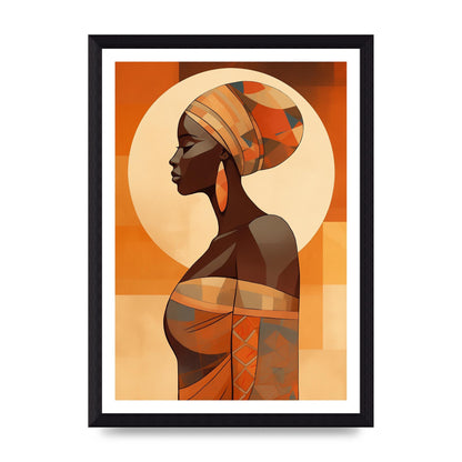 African Womans Form in Earthy Tones