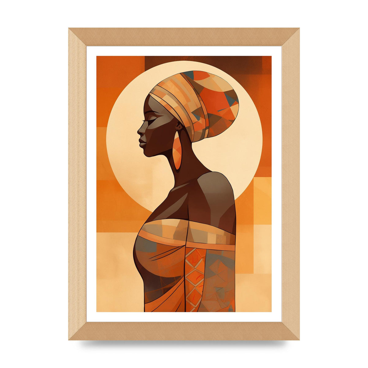 African Womans Form in Earthy Tones