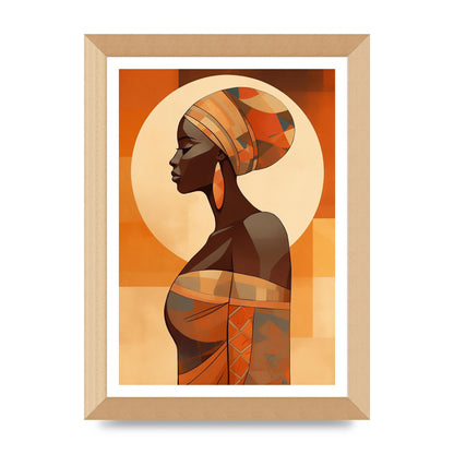 African Womans Form in Earthy Tones