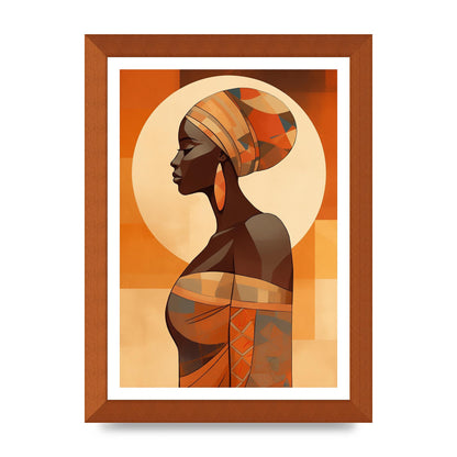 African Womans Form in Earthy Tones