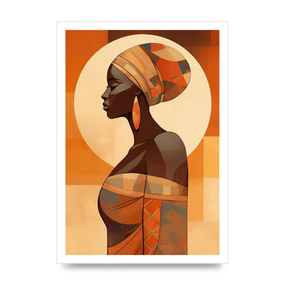 African Womans Form in Earthy Tones