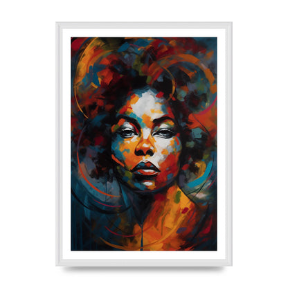 Abstract Afro in Vibrant Strokes