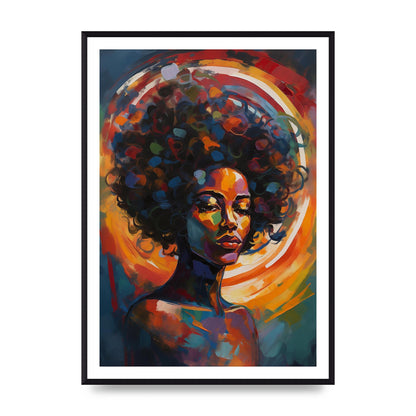 Abstract Halo Around Afro Woman