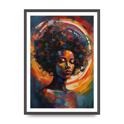 Abstract Halo Around Afro Woman
