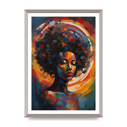 Abstract Halo Around Afro Woman