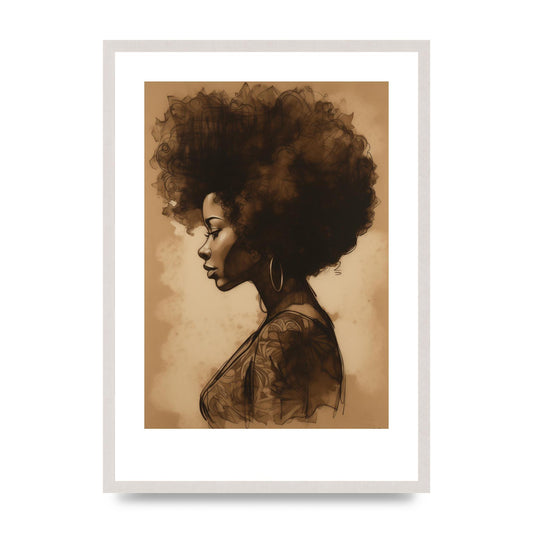 Bold Afro Beauty in Black and White