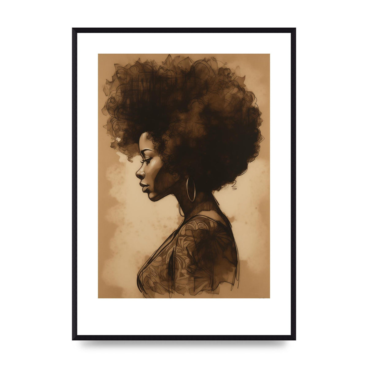 Bold Afro Beauty in Black and White
