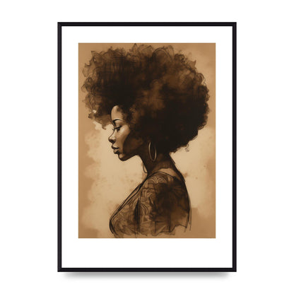 Bold Afro Beauty in Black and White