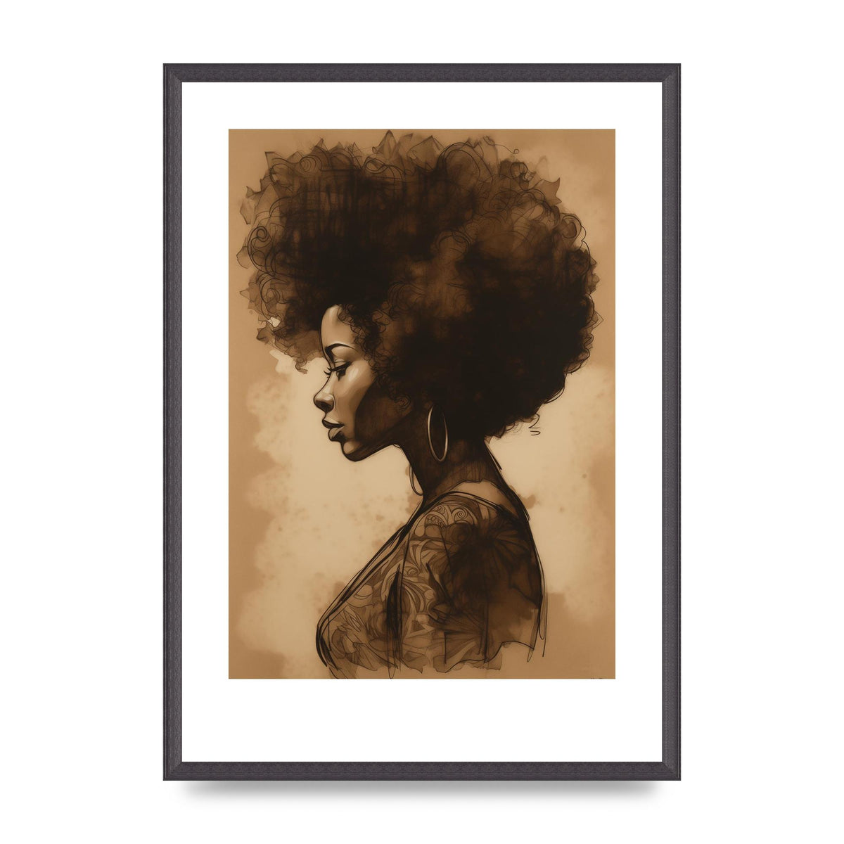 Bold Afro Beauty in Black and White